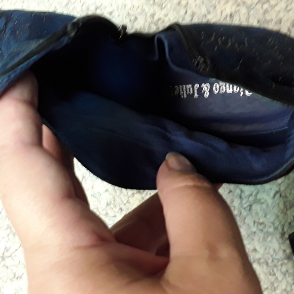 Navy black django and juliette ankle boots - Picture 6 of 10